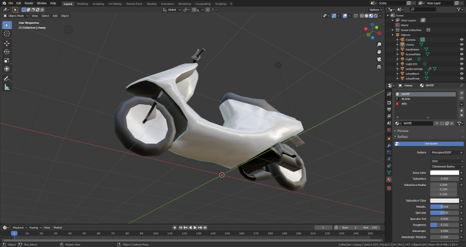Scooter 50 cc (LOW-POLY) preview image 3
